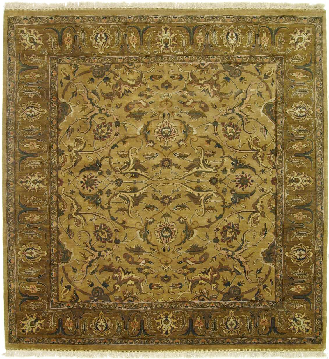 Exquisite Rugs Moghul hand-knotted New Zealand Wool 6497 Maize/Gold 10' x 9' Area Rug
