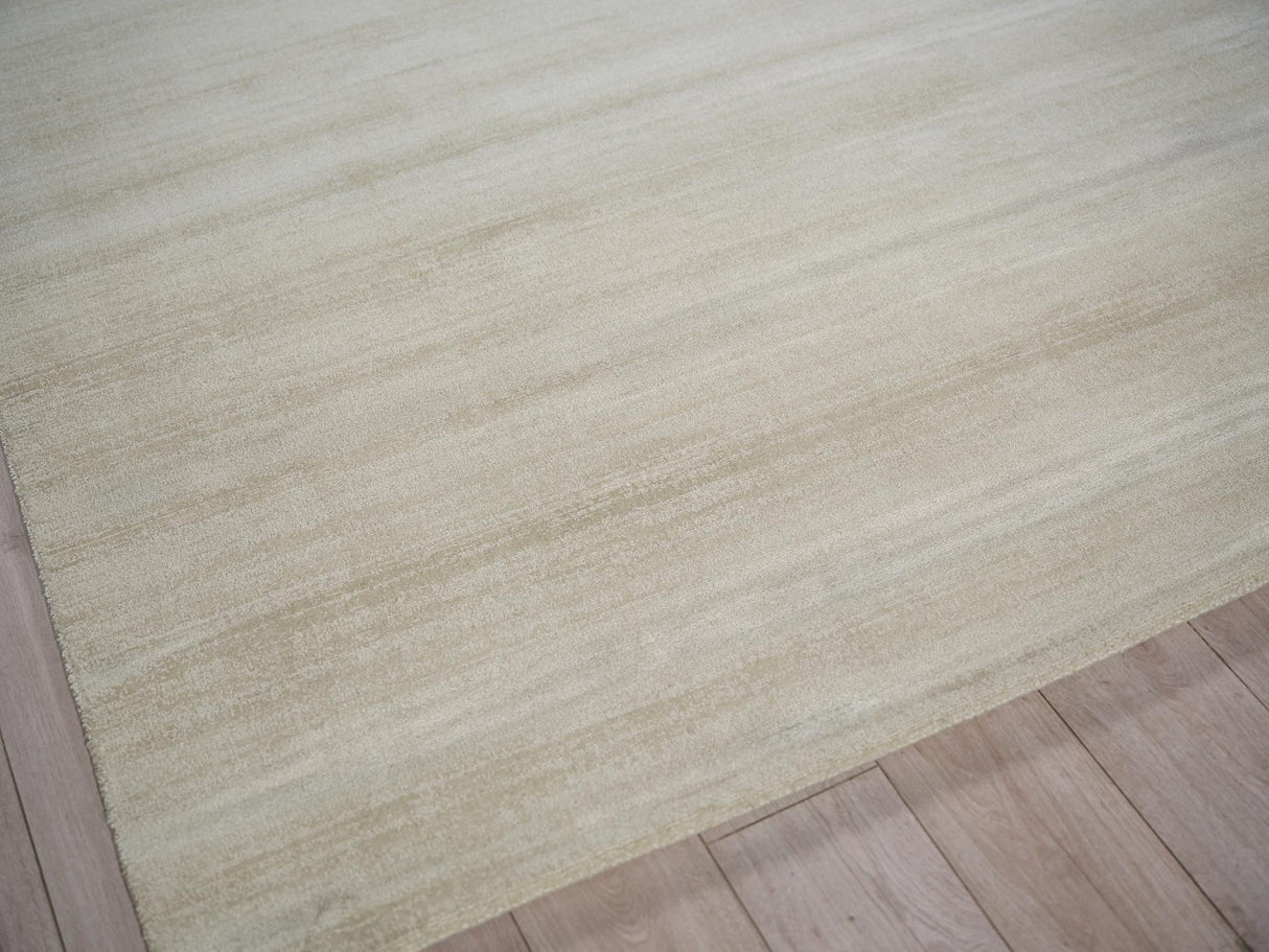 Exquisite Rugs Martelli Modern handloomed Silky Nylon 6517 Light Beige 3' x 2' Area Rug