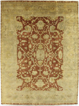 Exquisite Rugs Antique Weave Oushak hand-knotted New Zealand Wool 6565 Rust/Gold 12' x 9' Area Rug