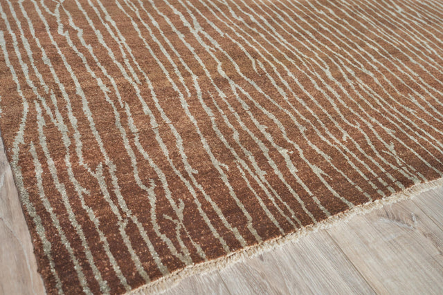 Exquisite Rugs Soho hand-knotted New Zealand Wool 6597 Brown 10' x 9' Area Rug