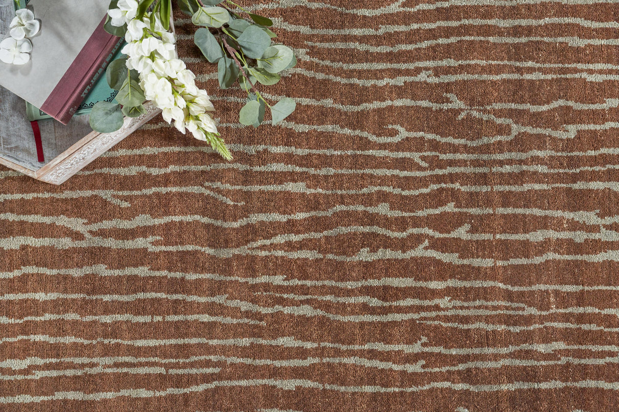 Exquisite Rugs Soho hand-knotted New Zealand Wool 6597 Brown 12' x 9' Area Rug