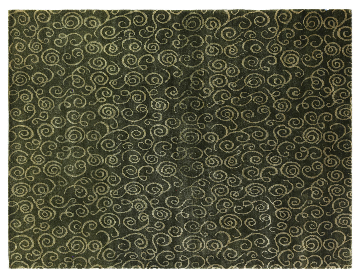 Exquisite Rugs Metro hand-knotted New Zealand Wool 6652 Sage Green 10' x 8' Area Rug
