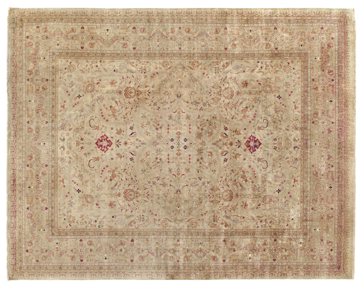 Exquisite Rugs Antique Weave hand-knotted New Zealand Wool 7017 Cream/Gold 18' x 14' Area Rug