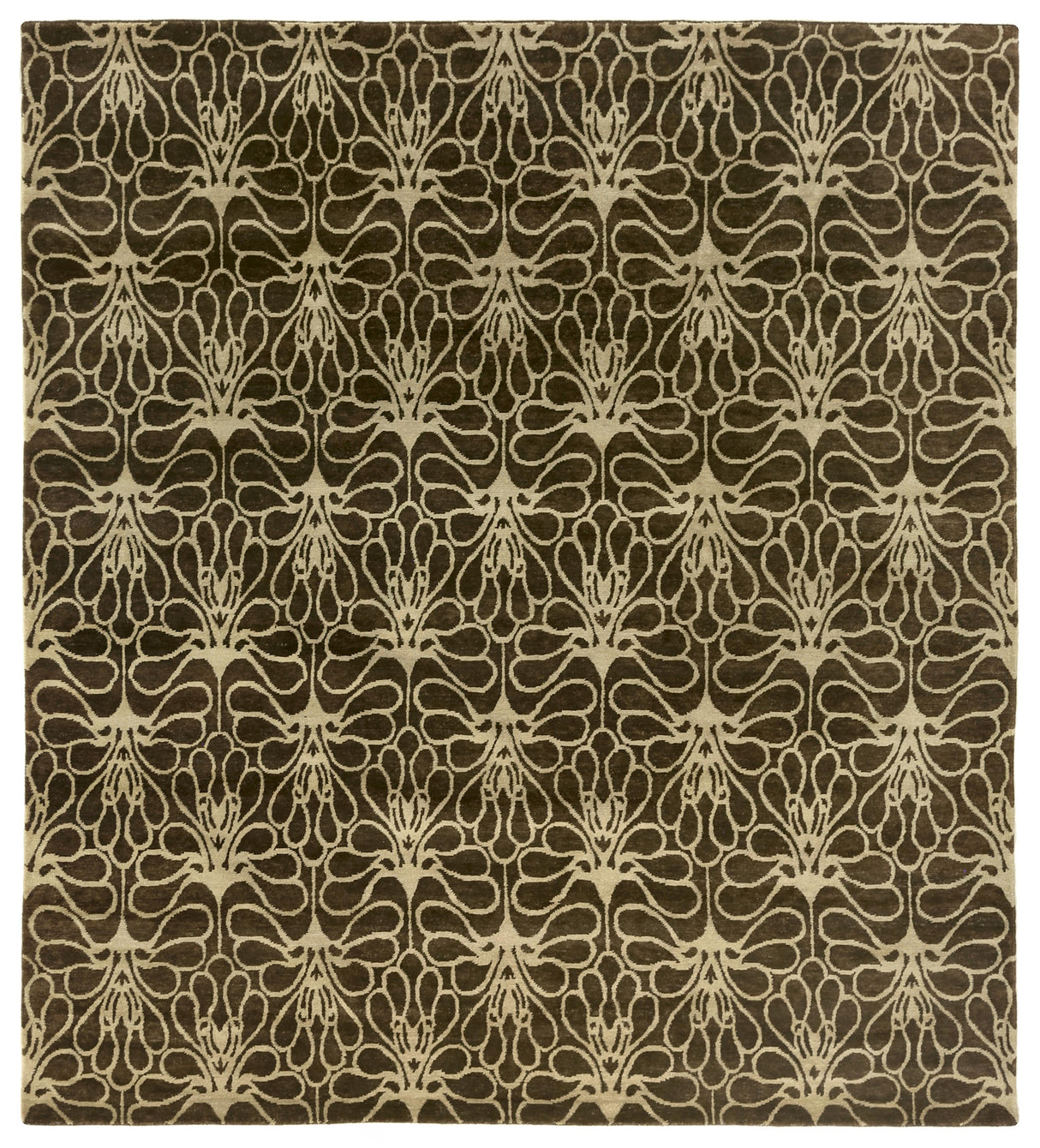Exquisite Rugs Metro hand-knotted New Zealand Wool 7030 Brown/Ivory 10' x 8' Area Rug