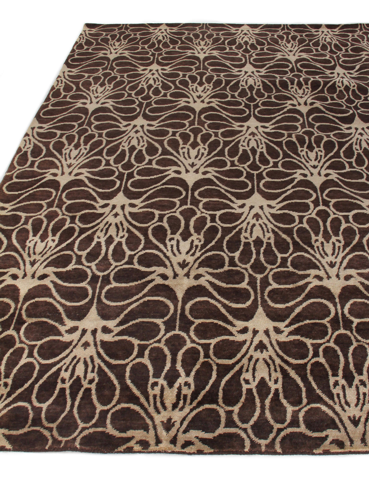 Exquisite Rugs Metro hand-knotted New Zealand Wool 7030 Brown/Ivory 10' x 9' Area Rug
