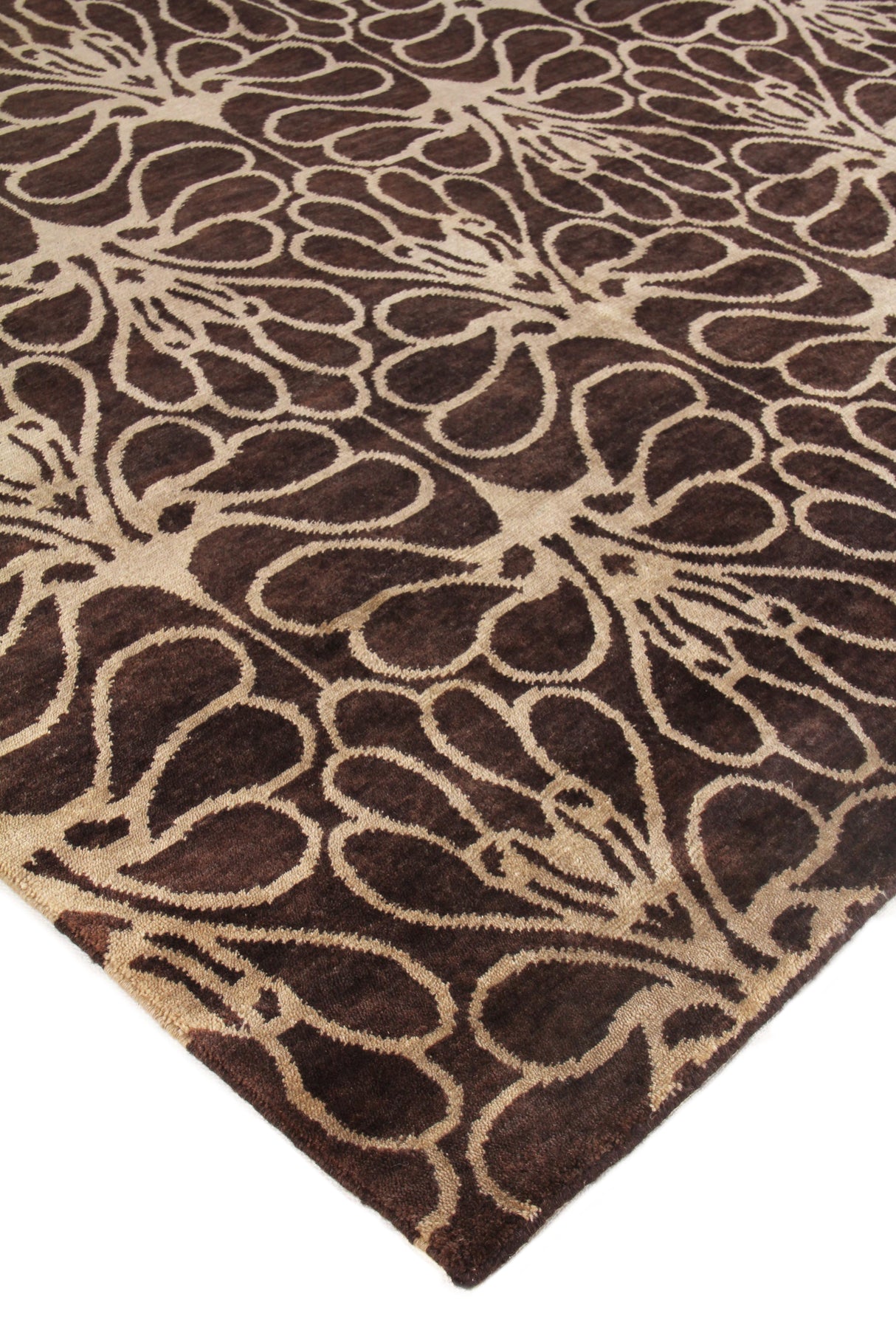 Exquisite Rugs Metro hand-knotted New Zealand Wool 7030 Brown/Ivory 10' x 9' Area Rug