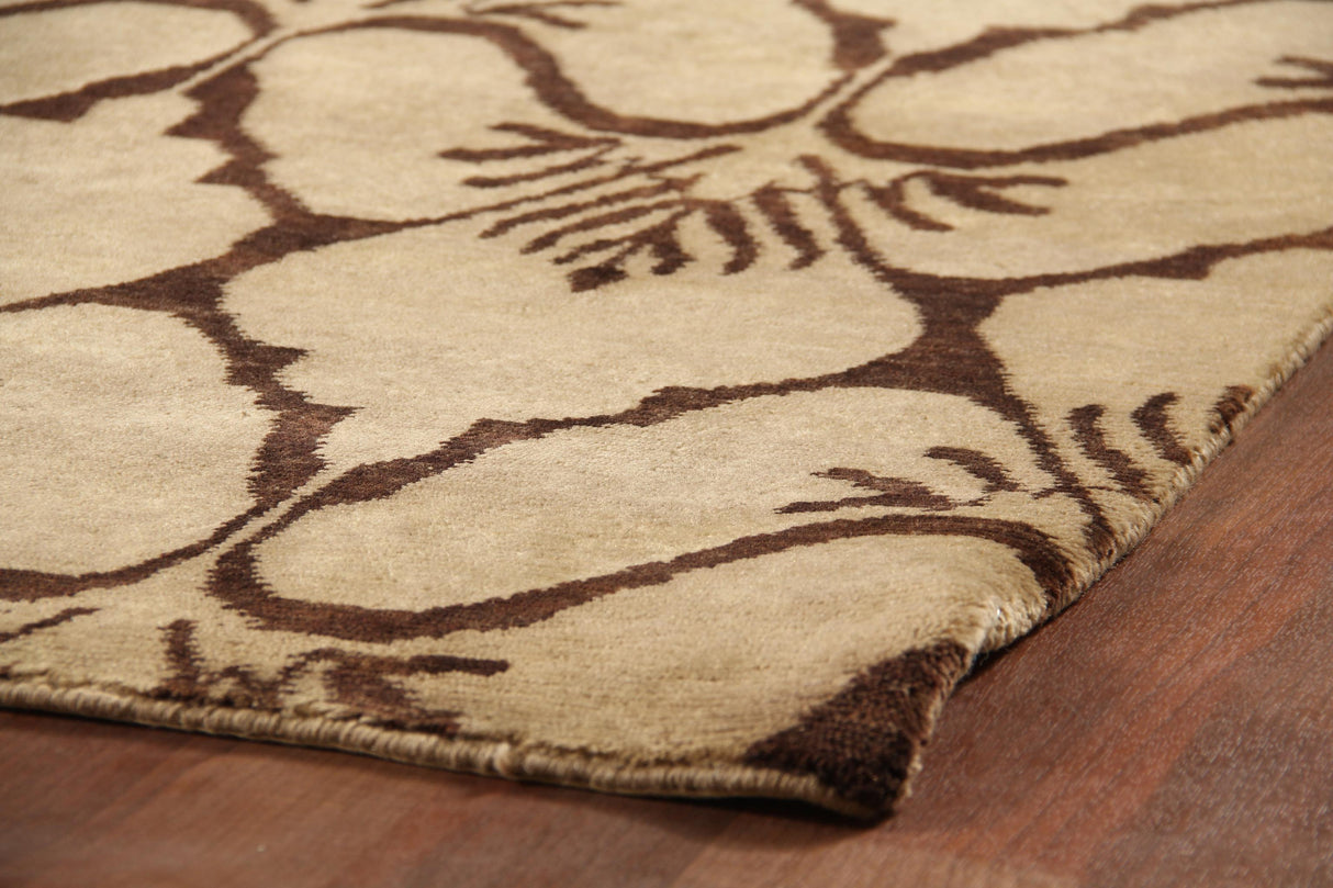 Exquisite Rugs Metro hand-knotted New Zealand Wool 7031 Brown/Ivory 10' x 8' Area Rug