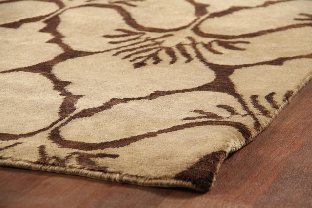 Exquisite Rugs Metro hand-knotted New Zealand Wool 7031 Brown/Ivory 12' x 9' Area Rug