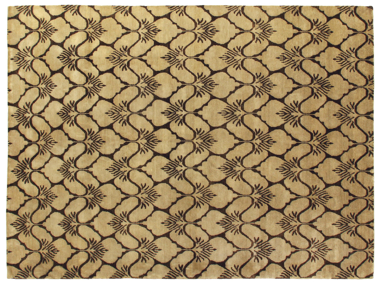 Exquisite Rugs Metro hand-knotted New Zealand Wool 7031 Brown/Ivory 12' x 9' Area Rug
