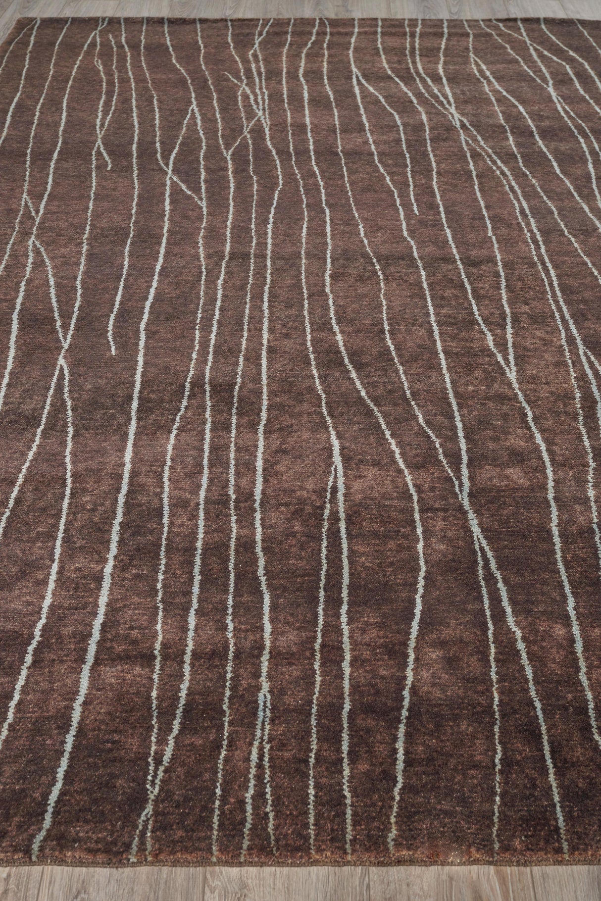 Exquisite Rugs Metro hand-knotted New Zealand Wool 7033 Brown 10' x 9' Area Rug
