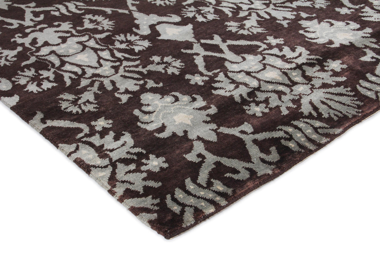 Exquisite Rugs Metro hand-knotted New Zealand Wool 7034 Brown/Light Blue 10' x 8' Area Rug
