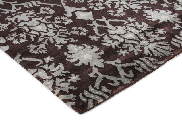 Exquisite Rugs Metro hand-knotted New Zealand Wool 7034 Brown/Light Blue 10' x 9' Area Rug