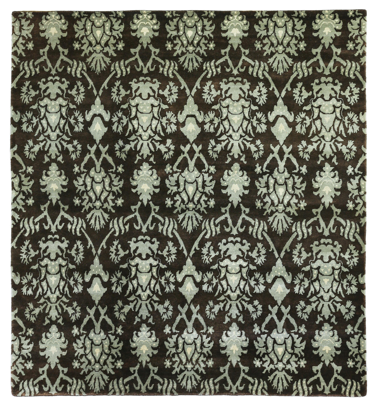 Exquisite Rugs Metro hand-knotted New Zealand Wool 7034 Brown/Light Blue 10' x 9' Area Rug