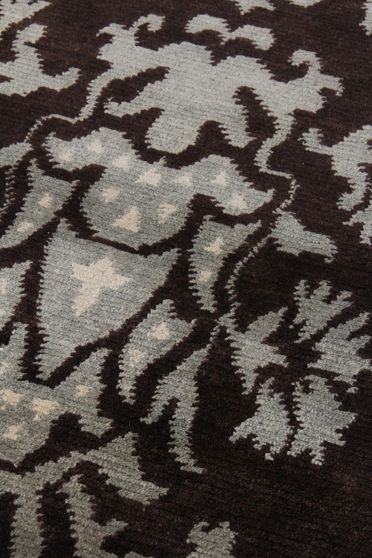 Exquisite Rugs Metro hand-knotted New Zealand Wool 7034 Brown/Light Blue 10' x 9' Area Rug