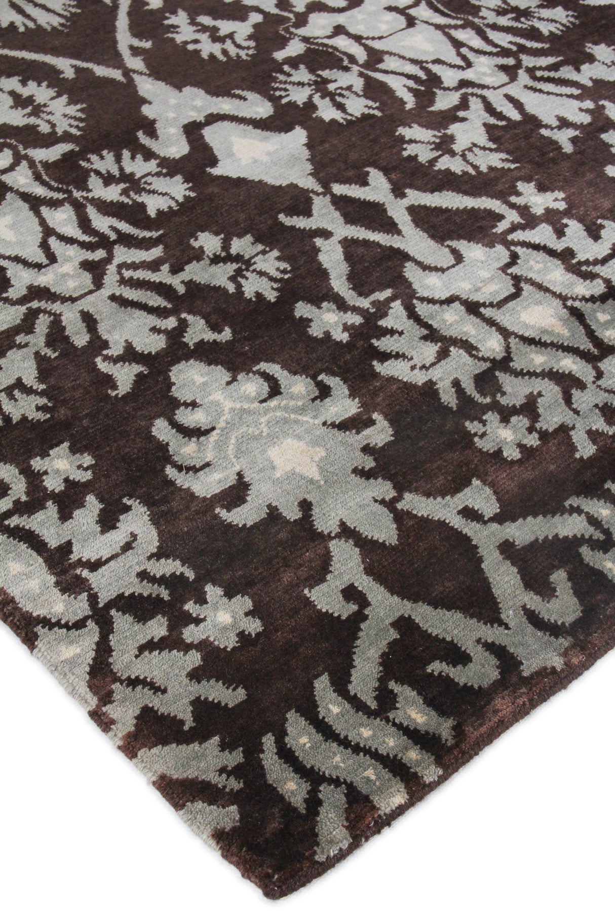 Exquisite Rugs Metro hand-knotted New Zealand Wool 7034 Brown/Light Blue 10' x 9' Area Rug