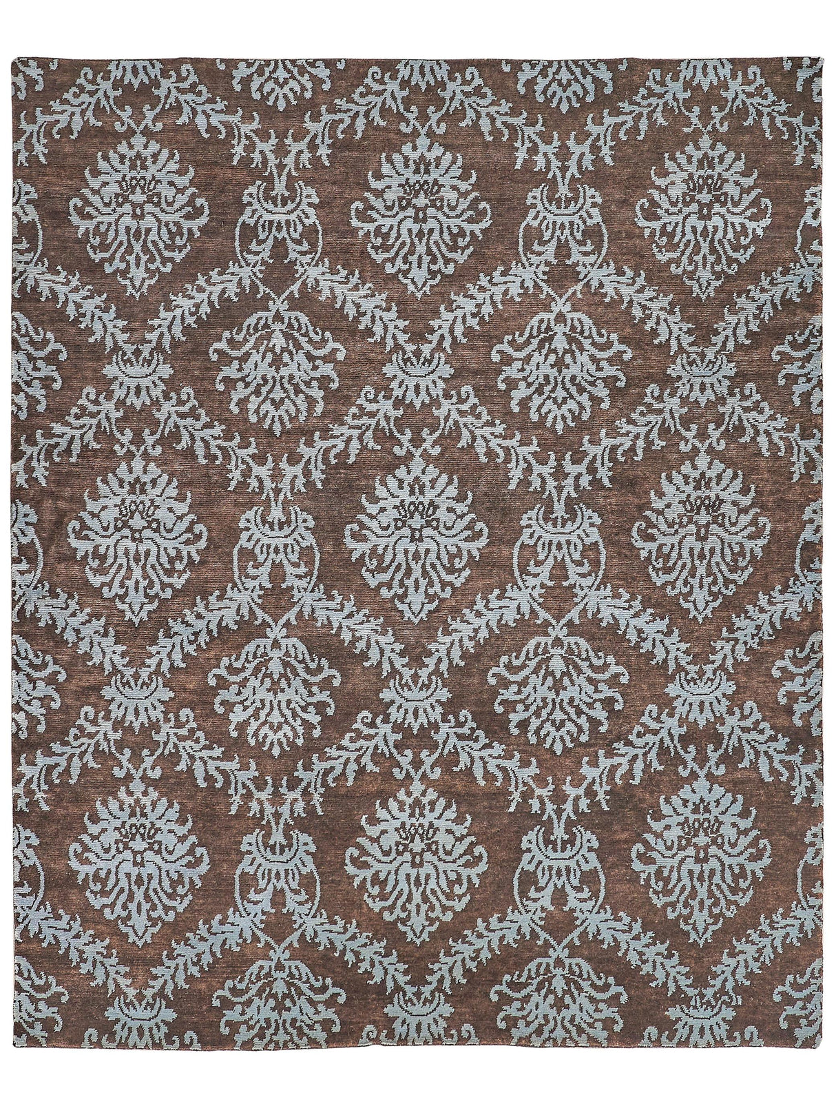 Exquisite Rugs Metro hand-knotted New Zealand Wool 7038 Brown/Light Blue 9' x 6' Area Rug