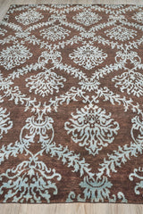Exquisite Rugs Metro hand-knotted New Zealand Wool 7038 Brown/Light Blue 10' x 8' Area Rug