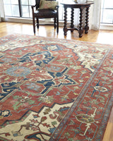 Exquisite Rugs Antique Weave Serapi hand-knotted New Zealand Wool 7045 Rust/Ivory 14' x 10' Area Rug