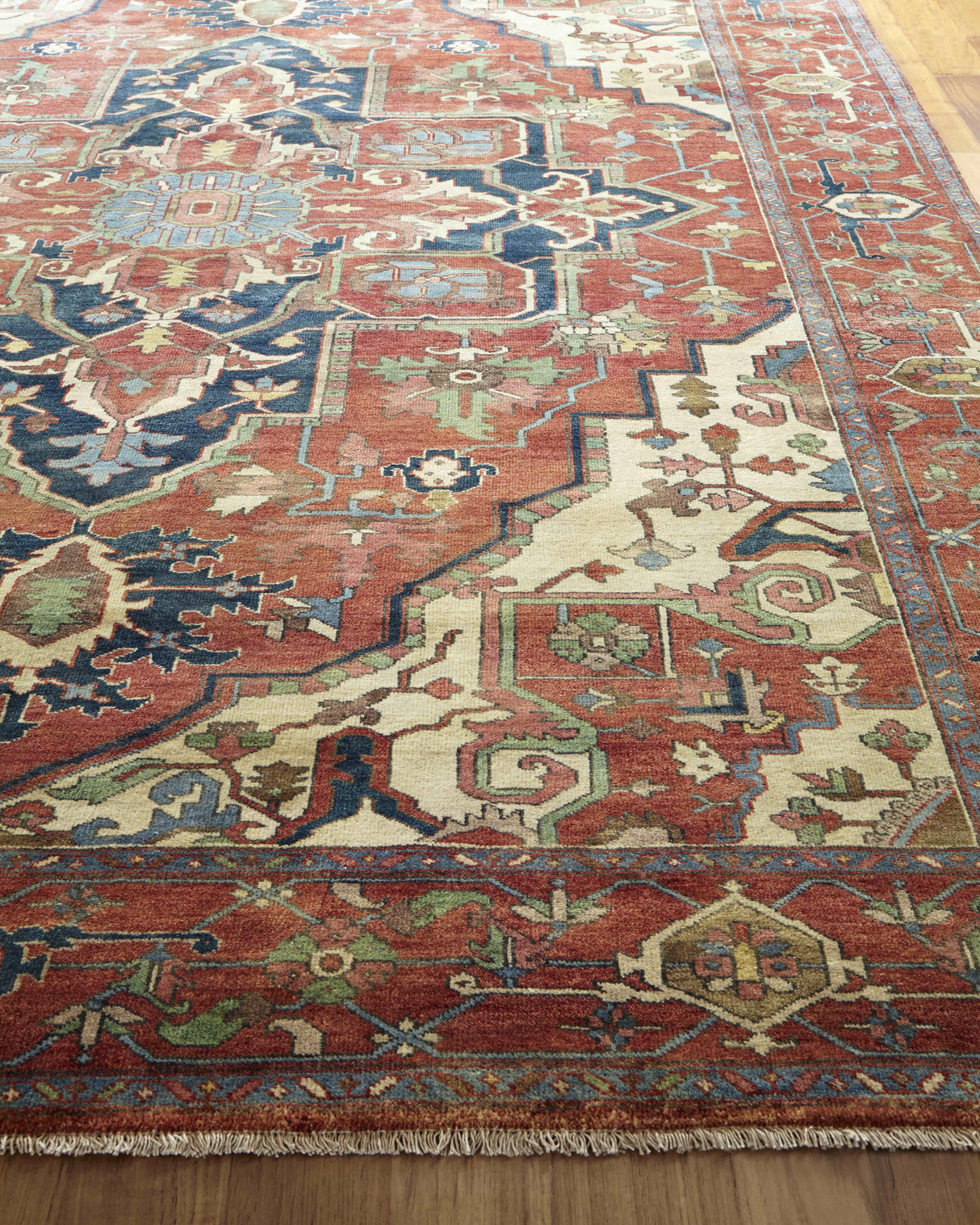 Exquisite Rugs Antique Weave Serapi hand-knotted New Zealand Wool 7045 Rust/Ivory 14' x 10' Area Rug