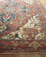 Exquisite Rugs Antique Weave Serapi hand-knotted New Zealand Wool 7045 Rust/Ivory 18' x 12' Area Rug