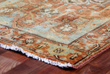 Exquisite Rugs Antique Weave Serapi hand-knotted New Zealand Wool 7046 Rust/Blue/Multi 15' x 12' Area Rug