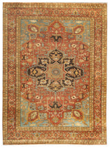 Exquisite Rugs Antique Weave Serapi hand-knotted New Zealand Wool 7046 Rust/Blue/Multi 15' x 12' Area Rug
