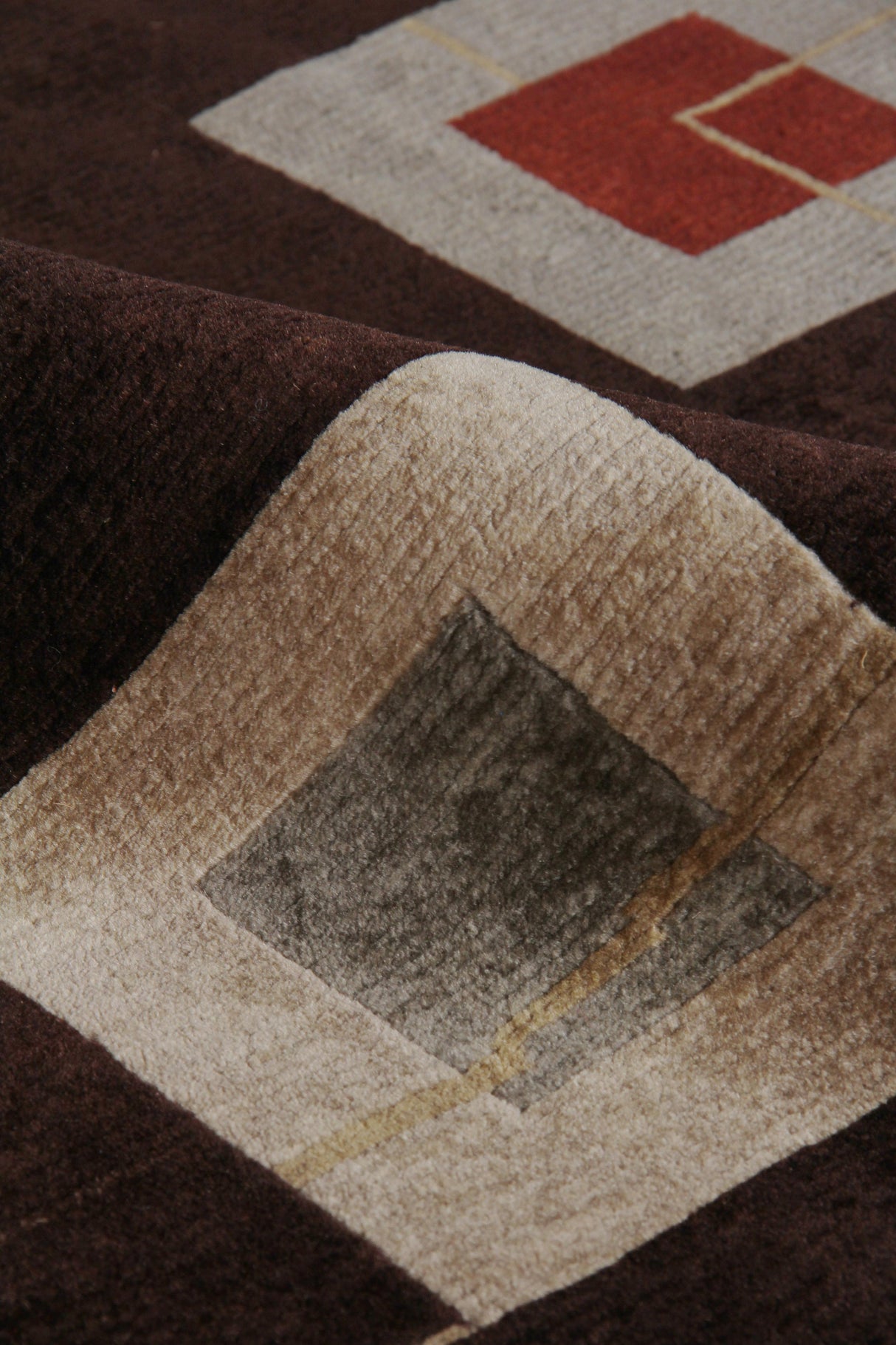 Exquisite Rugs Contemporary hand-knotted New Zealand Wool 7070 Plum/Sage 10' x 9' Area Rug