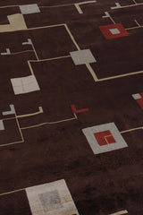 Exquisite Rugs Contemporary hand-knotted New Zealand Wool 7070 Plum/Sage 10' x 9' Area Rug