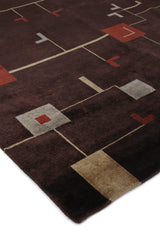 Exquisite Rugs Contemporary hand-knotted New Zealand Wool 7070 Plum/Sage 10' x 9' Area Rug