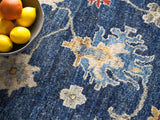 Exquisite Rugs Oxford hand-knotted Ghazni Wool 7220 Blue 10' x 8' Area Rug