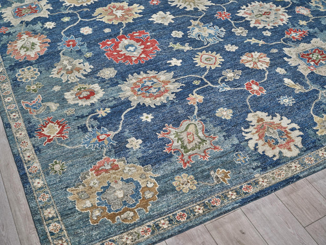 Exquisite Rugs Oxford hand-knotted Ghazni Wool 7220 Blue 12' x 9' Area Rug