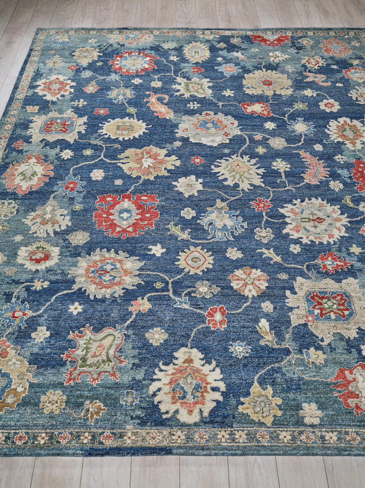 Exquisite Rugs Oxford hand-knotted Ghazni Wool 7220 Blue 12' x 9' Area Rug