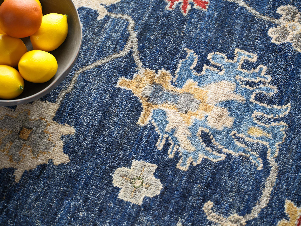 Exquisite Rugs Oxford hand-knotted Ghazni Wool 7220 Blue 12' x 9' Area Rug