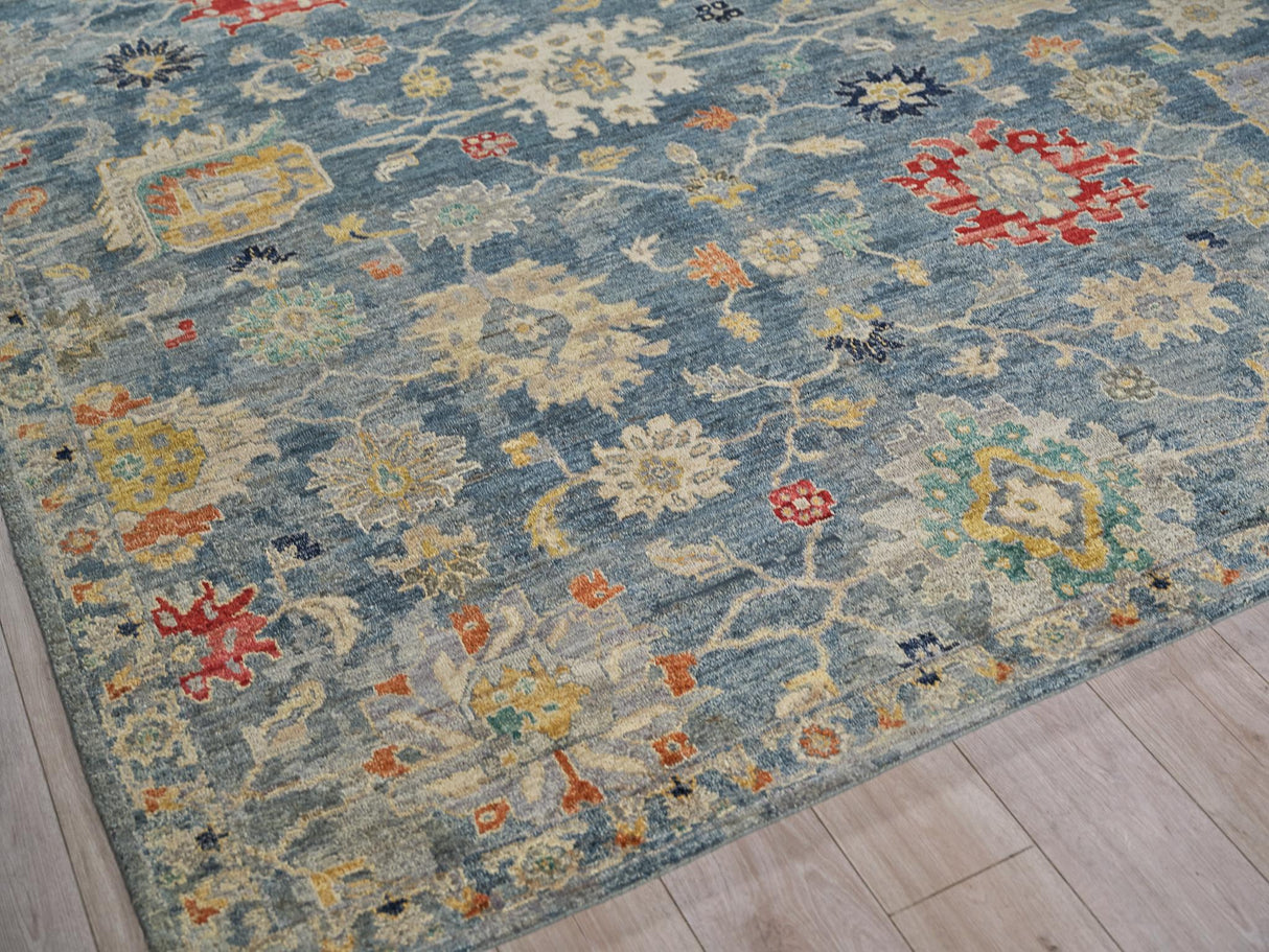Exquisite Rugs Oxford hand-knotted Ghazni Wool 7221 Blue 15' x 12' Area Rug