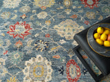 Exquisite Rugs Oxford hand-knotted Ghazni Wool 7221 Blue 10' x 8' Area Rug