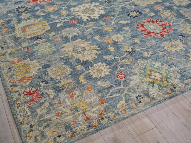 Exquisite Rugs Oxford hand-knotted Ghazni Wool 7221 Blue 12' x 9' Area Rug
