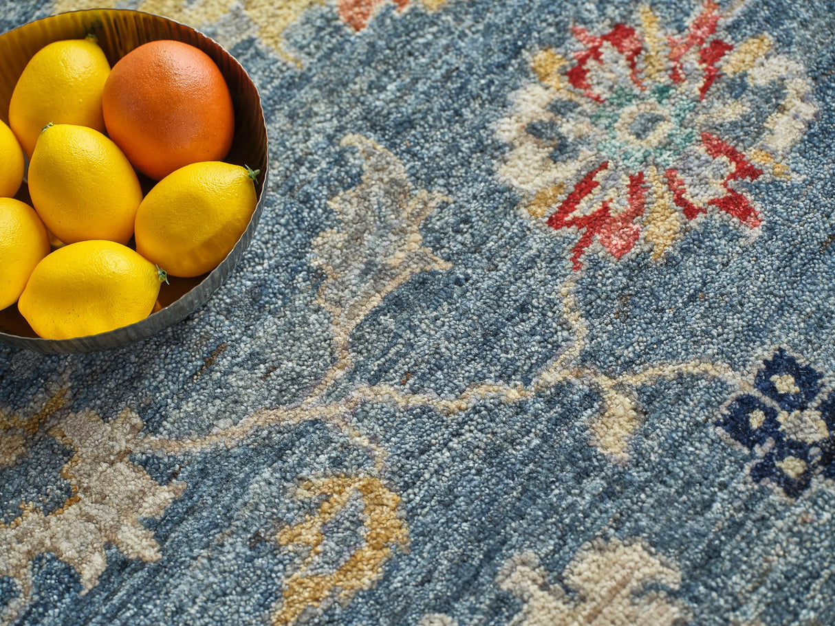 Exquisite Rugs Oxford hand-knotted Ghazni Wool 7221 Blue 12' x 9' Area Rug