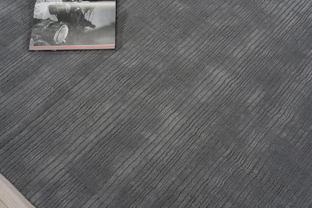 Exquisite Rugs Cavallo Modern handloomed Nylon/Wool 7311 Dark Gray 15' x 12' Area Rug