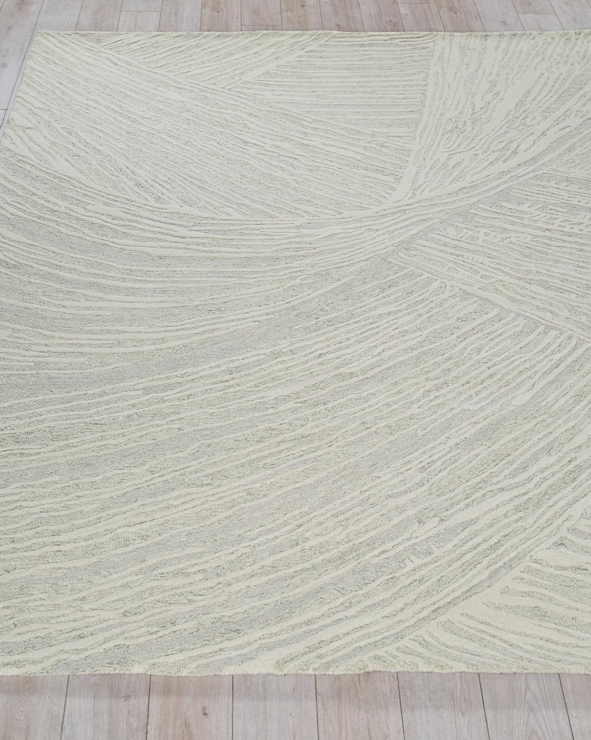 Exquisite Rugs Entro hand-tufted New Zealand Wool 7319 Sage Green/Ivory 9' x 6' Area Rug