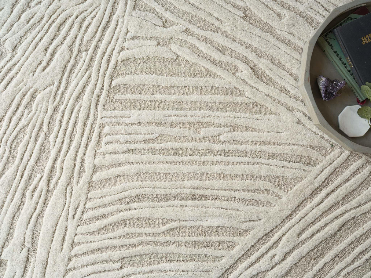 Exquisite Rugs Entro hand-tufted New Zealand Wool 7320 Beige/Ivory 18' x 14' Area Rug
