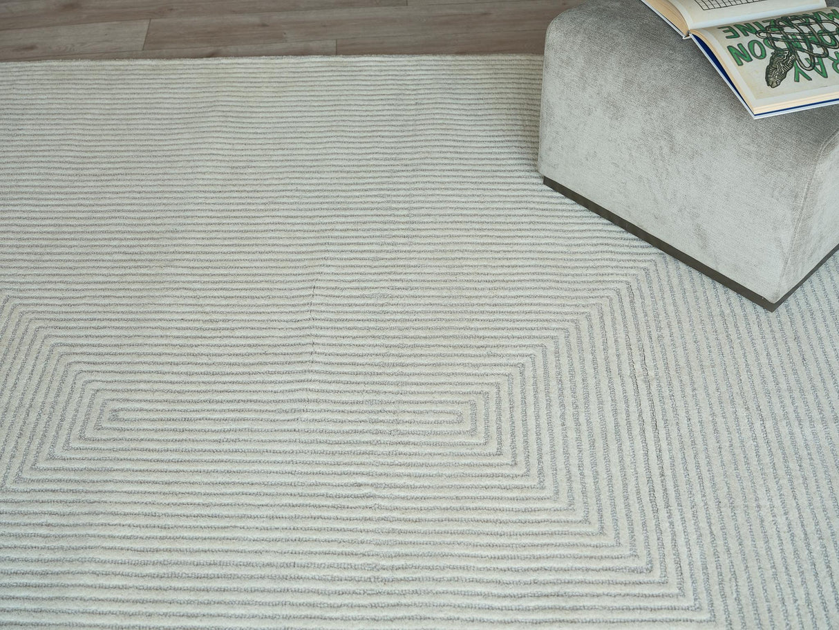 Exquisite Rugs Teton hand-tufted New Zealand Wool 7325 Silver/Ivory 12' x 9' Area Rug