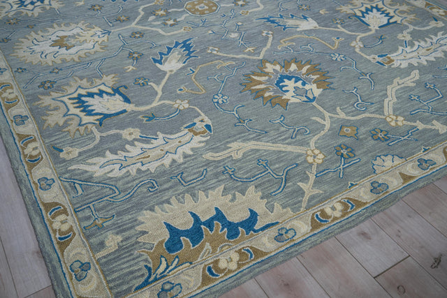 Exquisite Rugs Newport hand-tufted New Zealand Wool 7328 Gray/Blue 6' x 4' Area Rug