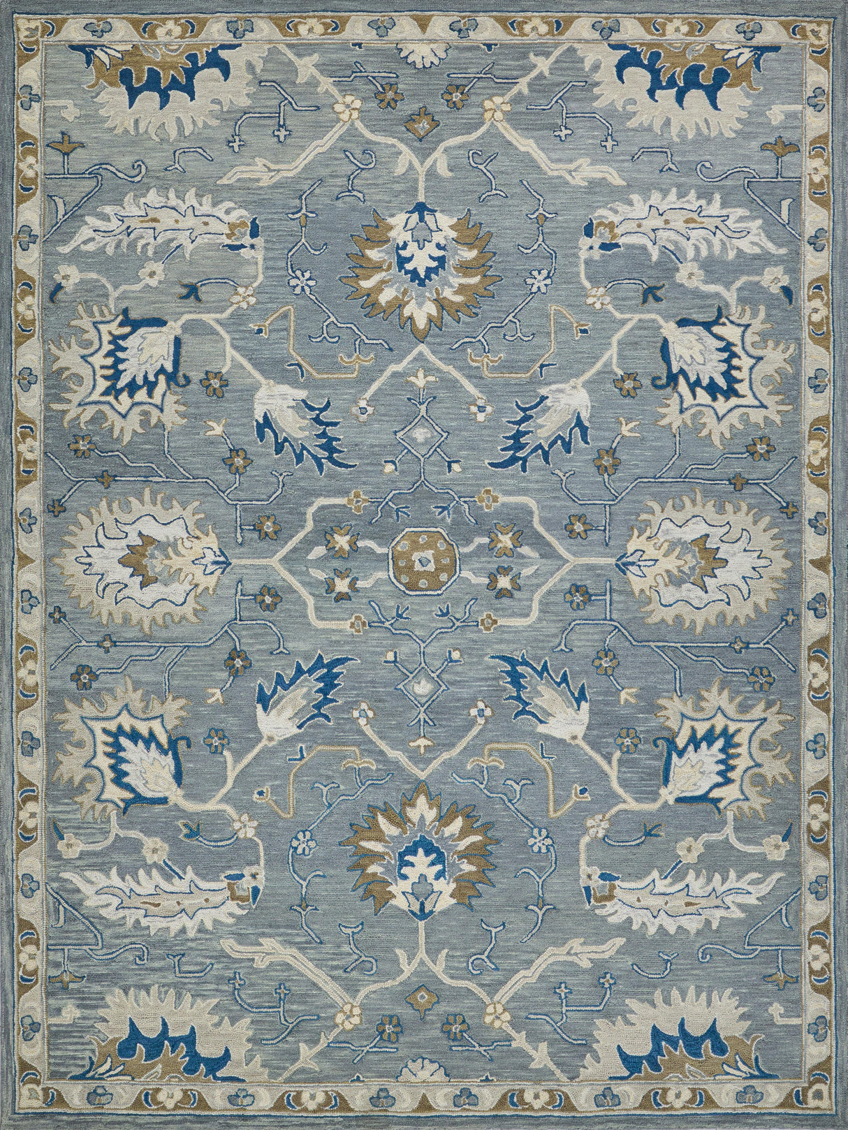 Exquisite Rugs Newport hand-tufted New Zealand Wool 7328 Gray/Blue 6' x 4' Area Rug