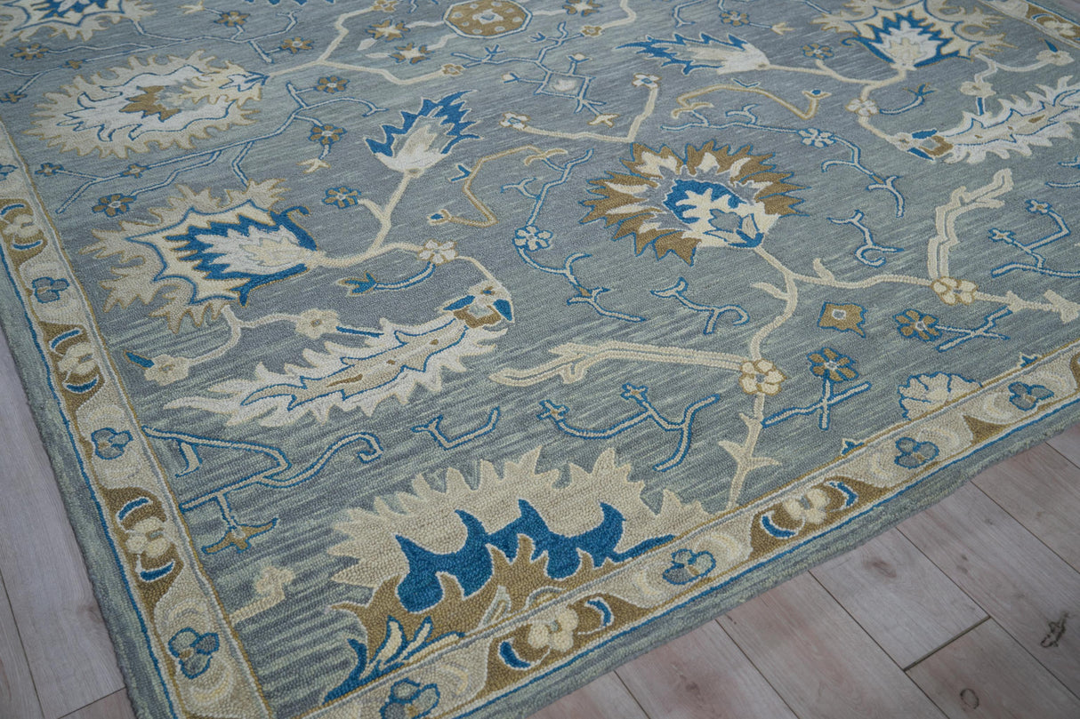 Exquisite Rugs Newport hand-tufted New Zealand Wool 7328 Gray/Blue 18' x 14' Area Rug