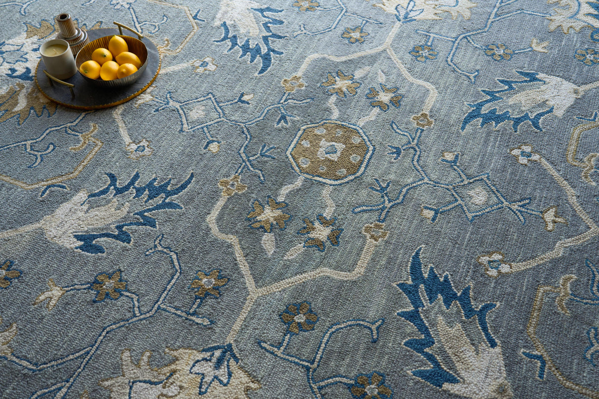 Exquisite Rugs Newport hand-tufted New Zealand Wool 7328 Gray/Blue 10' x 8' Area Rug