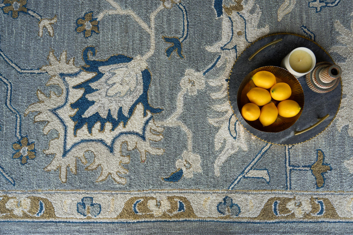 Exquisite Rugs Newport hand-tufted New Zealand Wool 7328 Gray/Blue 12' x 9' Area Rug