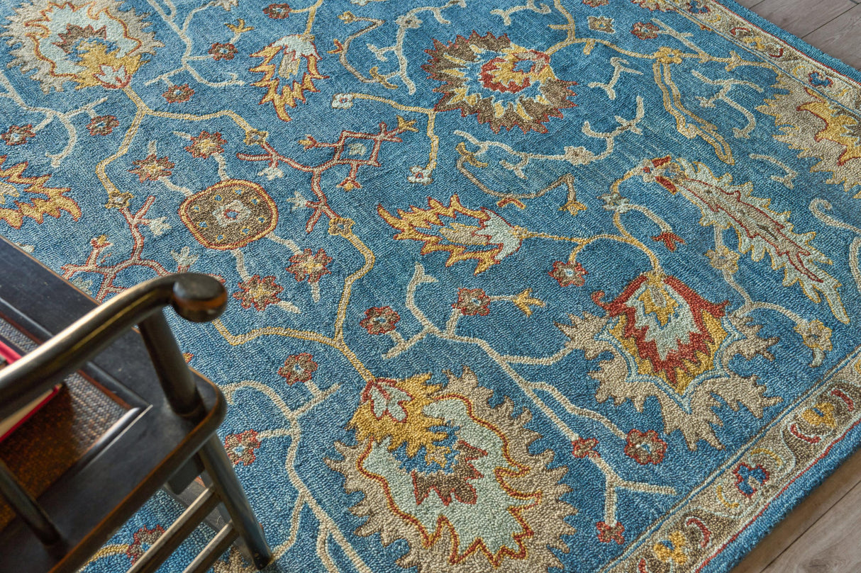 Exquisite Rugs Newport hand-tufted New Zealand Wool 7330 Blue/Ivory 9' x 6' Area Rug