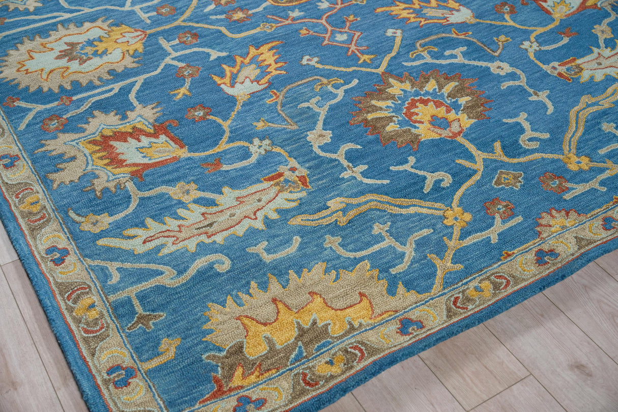 Exquisite Rugs Newport hand-tufted New Zealand Wool 7330 Blue/Ivory 12' x 9' Area Rug