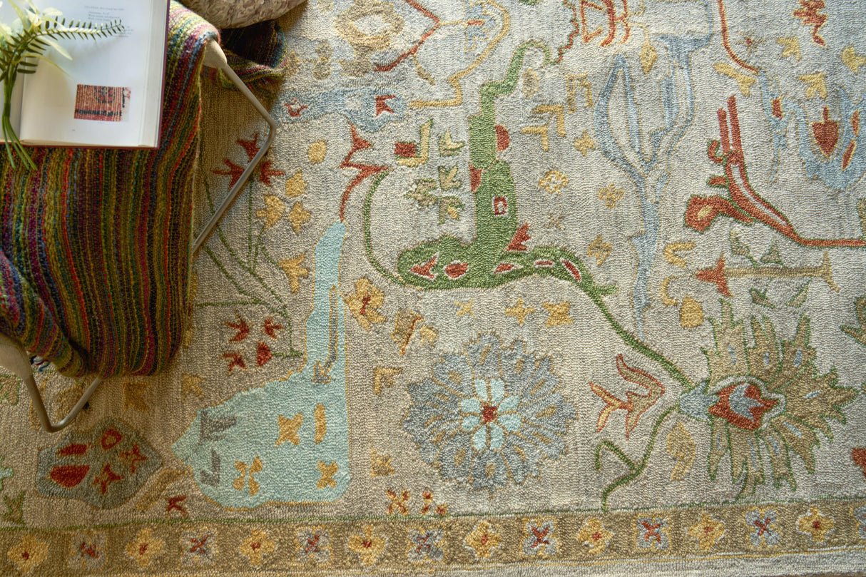 Exquisite Rugs Hamilton hand-tufted New Zealand Wool 7332 Beige/Multi 9' x 6' Area Rug