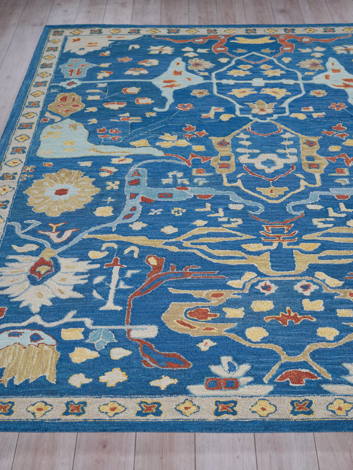 Exquisite Rugs Hamilton hand-tufted New Zealand Wool 7333 Navy/Multi 9' x 6' Area Rug